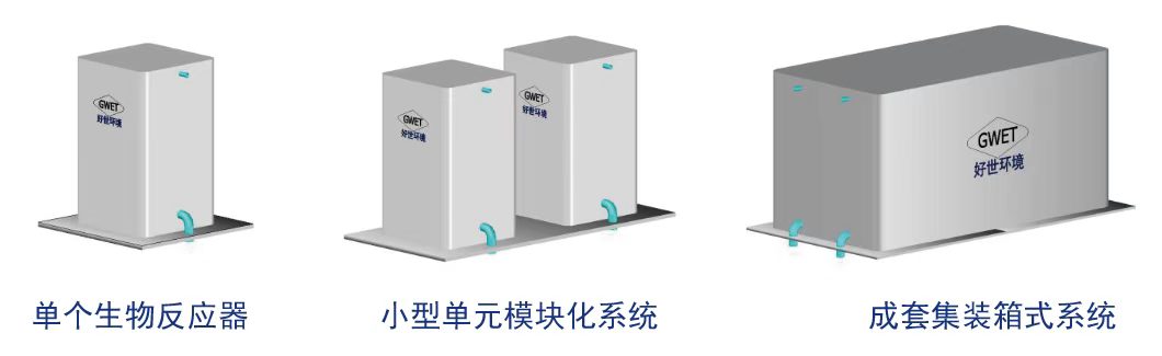 Single bioreactor, small modular unit system, complete containerized system